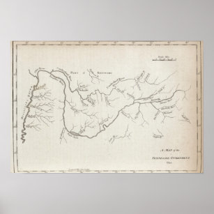 Karte der Regierung von Tennessee Poster