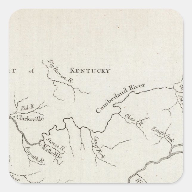 Karte der Regierung von Tennessee Quadratischer Aufkleber (Vorderseite)