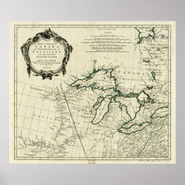 Karte der Region der Großen Seen, Nordamerika (178 Poster (Vorne)