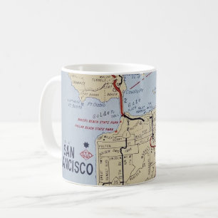 Karte der Region San Francisco  Kaffeetasse