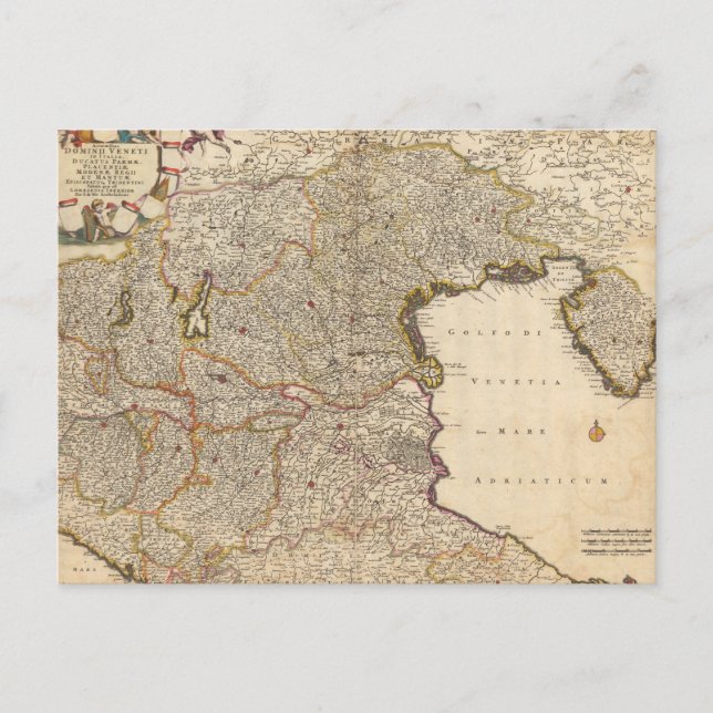 Karte der Region Venedig, Italien (Vorderseite)