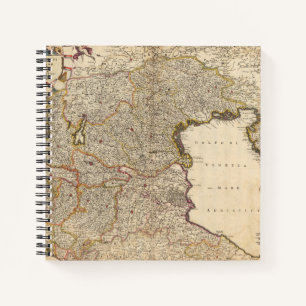 Karte der Region Venedig, Italien Notizbuch