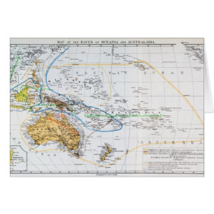Karte der Rennen von Ozeanien und von Australasien