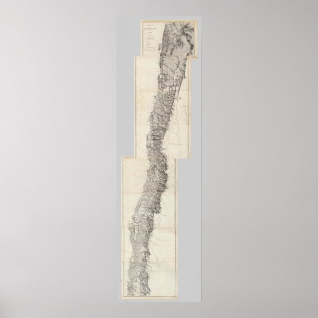 Karte der Republik Chile 18 Poster (Vorne)