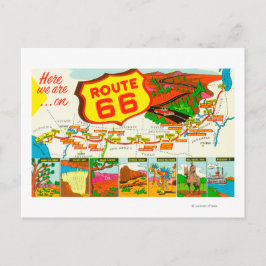 Karte der Route 66 von Los Angeles nach Chicago