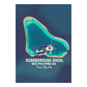 Karte der Scarborough-Sandbank Westphilippinensee Fotodruck