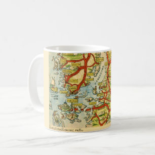 Karte der Semesterhalsning Fran Schweden-Tasse Kaffeetasse