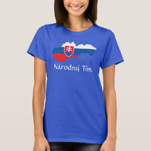 Karte der slowakischen Flagge Národný Tím T - Shir T-Shirt
