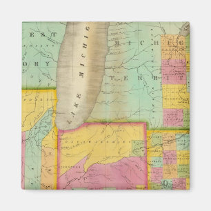 Karte der Staaten von Ohio Indiana & Illinois Magnet