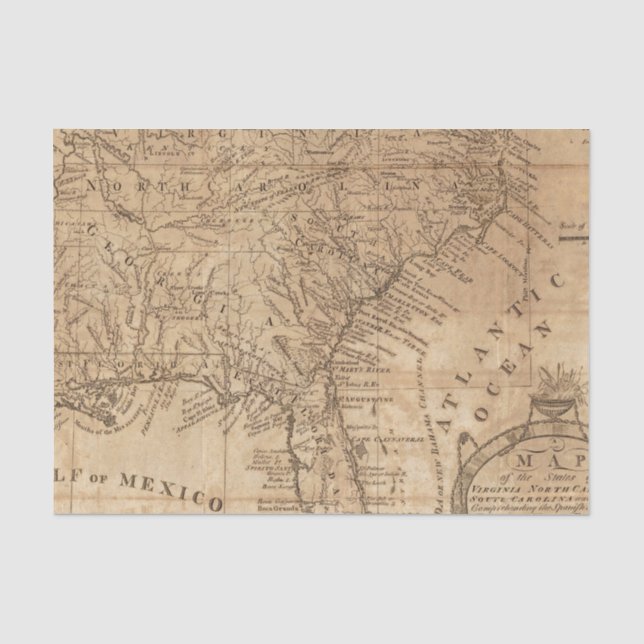 Karte der Staaten von Virginia und von Seidenpapier (Vorderseite)