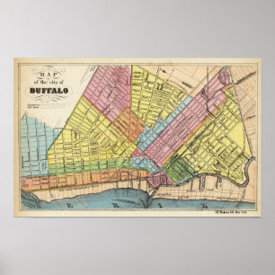 Karte der Stadt Buffalo Poster