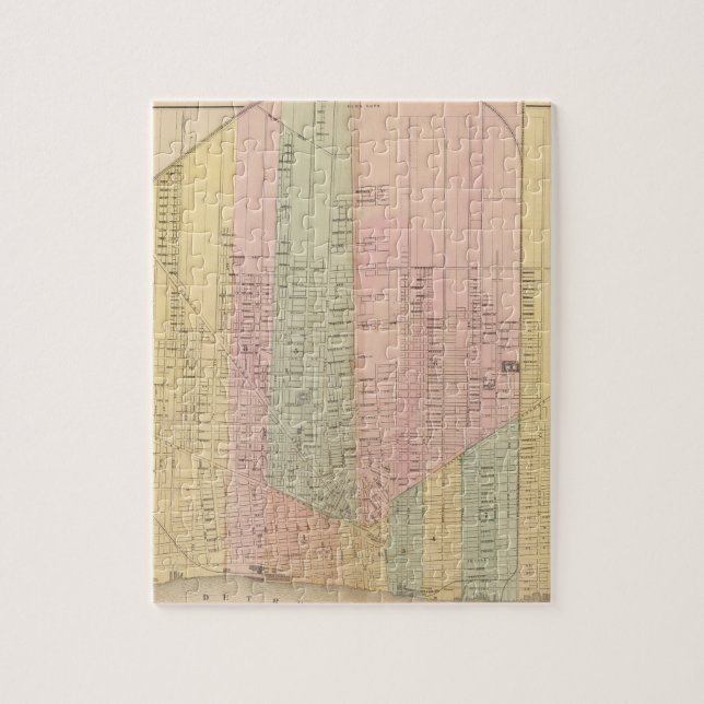 Karte der Stadt Detroit (Vertikal)