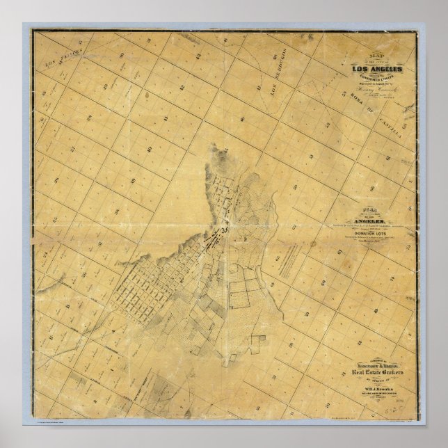 Karte der Stadt Los Angeles Poster (Vorne)