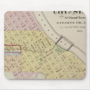 Karte der Stadt St. Cloud, Minnesota Mousepad