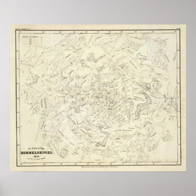 Karte der Sternbilder 2 Poster (Vorne)