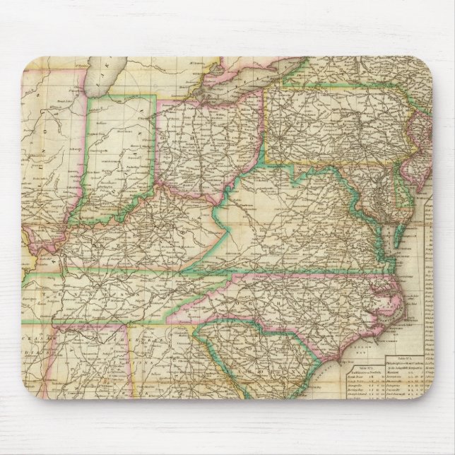 Karte der Straßen, Kanäle und Dampfboote Mousepad (Vorne)