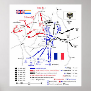 Karte der strategischen Bewegungen in Poster