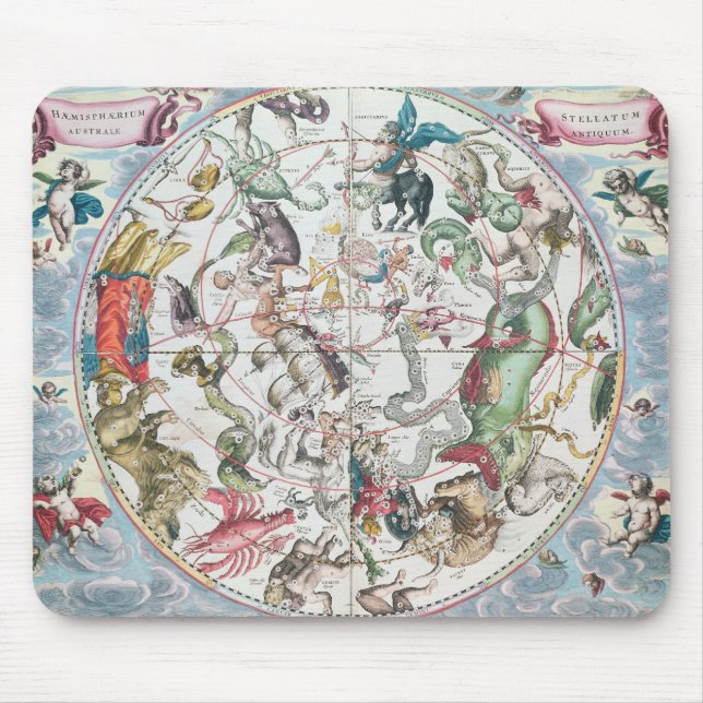 Karte der südlichen Hemisphäre 2 Mousepad (Vorne)