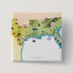 Karte der südlichen USA mit Button