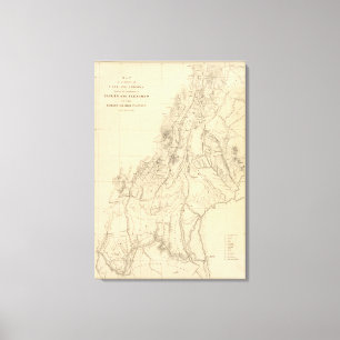 Karte der Teile von Utah Leinwanddruck