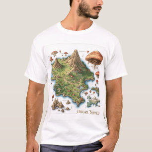 Karte der Traumwelt – Surrealistische Kartographie T-Shirt