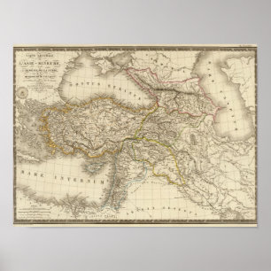 Karte der Türkei Syrien Poster