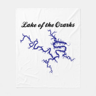Karte der Uferlinie des Lake of the Ozarks Missour Fleecedecke