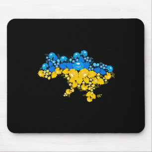 Karte der Ukraine mit Blumen Ukrainische Macht  Mousepad