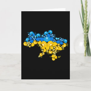 Karte der Ukraine mit Blumen Ukrainische Stärke