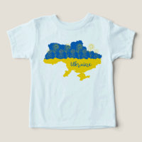 Karte der Ukraine mit Sonnenblumen und ukrainische