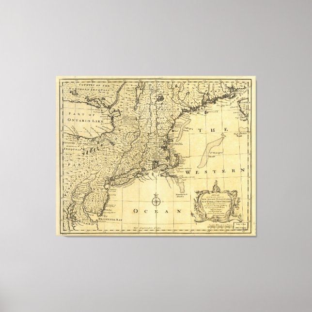 Karte der USA (1783) Leinwanddruck (Vorderseite)