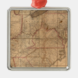 Karte der Vereinigten Staaten durch Jüngeres Silbernes Ornament