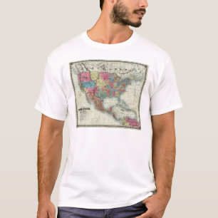 Karte der Vereinigten Staaten, Kanada, Mexiko T-Shirt