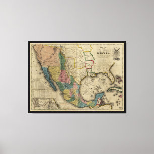 Karte der Vereinigten Staaten von Mexiko (1847) Leinwanddruck