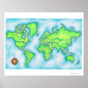 Karte der Welt 15 Poster