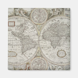 Karte der Welt 1676 Magnet