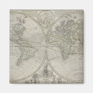Karte der Welt 1736 Magnet