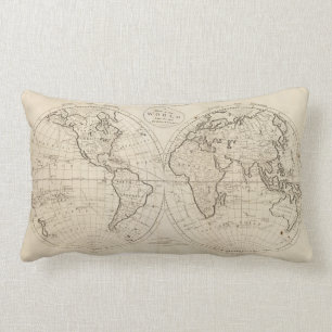 Karte der Welt 2 Lendenkissen