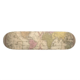 Karte der Welt auf der kugelförmigen Projektion 2 Skateboard