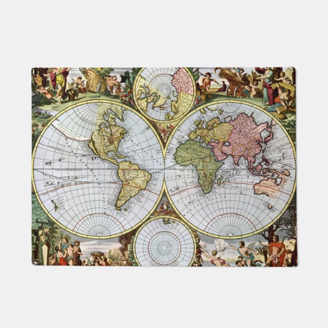 Karte der Welt Fußmatte (Vorderseite)