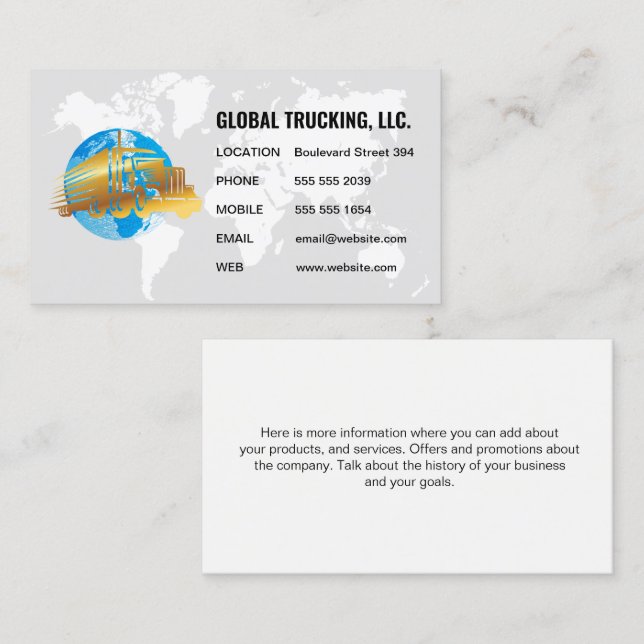 Karte der Welt / Globe | Semi Truck Logo (Vorne/Hinten)
