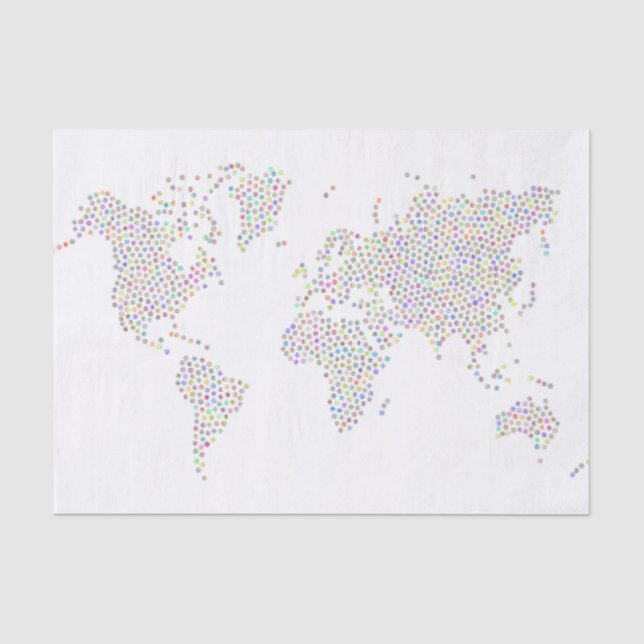 Karte der Welt in farbigen Sternen Seidenpapier (Vorderseite)