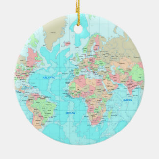 Karte der Welt Keramik Ornament