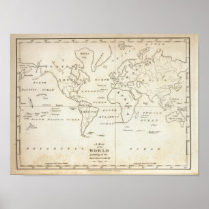 Karte der Welt Poster
