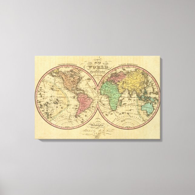 Karte der Welt über die globale Zukunft Leinwanddruck (Vorderseite)