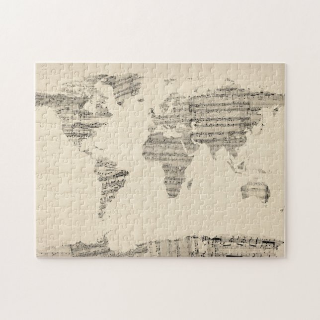 Karte der Weltkarte von den alten Noten (Horizontal)