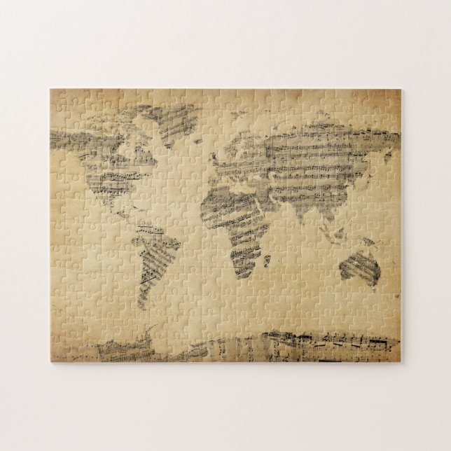 Karte der Weltkarte von den alten Noten (Horizontal)