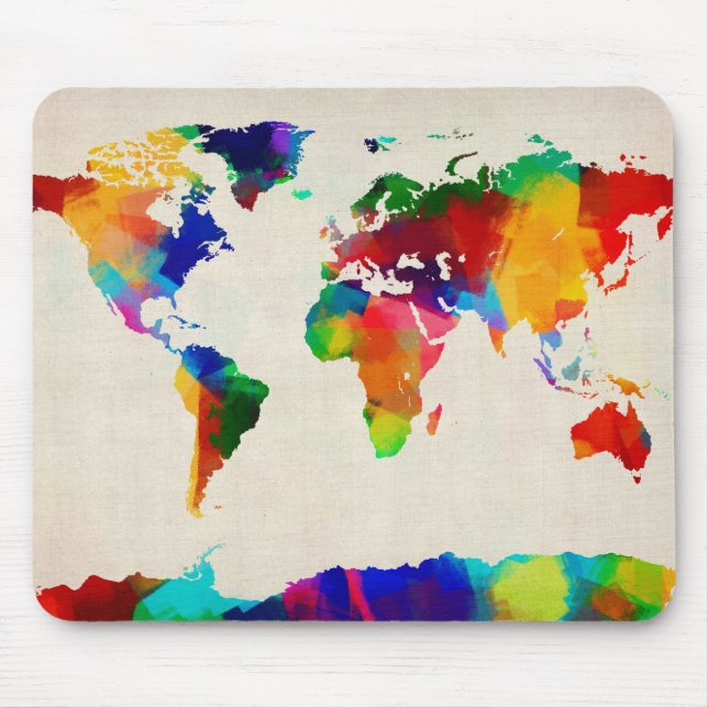 Karte der Weltkarte von den alten Noten Mousepad (Vorne)