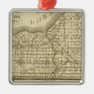 Karte der Western-Reserve Silbernes Ornament