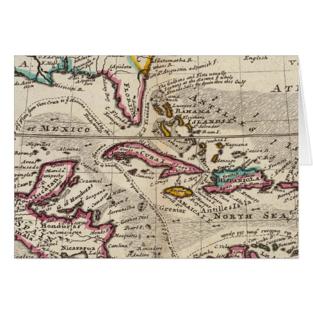 Karte der Westindien, Mexiko oder Neuen Spanien (Vorderseite (Horizontal))